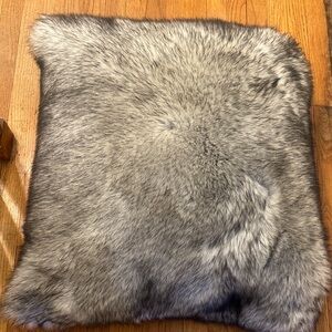 Restoration Hardware Faux Fur Square Throw Pillow - Gray